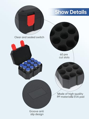 10ml Peptide Case for Fridge, 12slot Insulin & Peptide Vials Storage Case - color: 12-shots×10ml (Black)