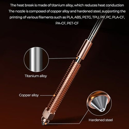 Creality Hi Hotend Ceramic Heating Block Kit, 3D Printer 300℃ High Temperature Resistance Heating Block Kit with Heat Sink and Quick Swap Nozzle for Hi Combo - style: Hi
