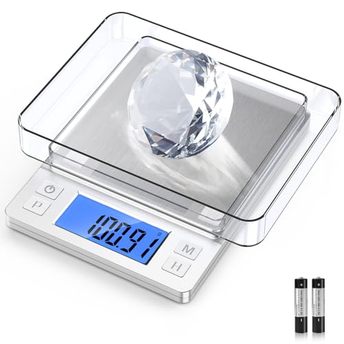 BOMATA 0.01g Small Digital Gram Scale, Upgraded 1kg Jewelry Scale - size: 0.01g/1kg Silver (Battery)