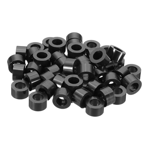 PATIKIL 120Pcs M8 ABS Spacers 5/16" ID x 9/16" OD x 5/16" L Plastic Round Spacer Washers Black Standoff Nut Unthreaded for M8 or 5/16 inch Screws Bolts Electrical Outlet - size: 5/16" ID x 9/16" OD x 5/16" L