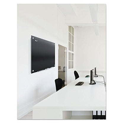 Quartet Magnetic Dry Erase Board, 72" x 48" Glass Whiteboard for Wall, Infinity, Black (G7248B) - size: 72"W x 48"H