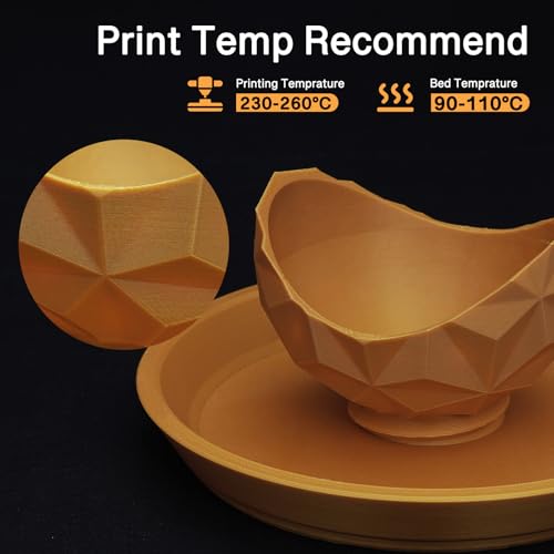 YXPOLYER Food Grade Matte Gold PLA Plus Filament 1.75mm 1kg - color: Gold