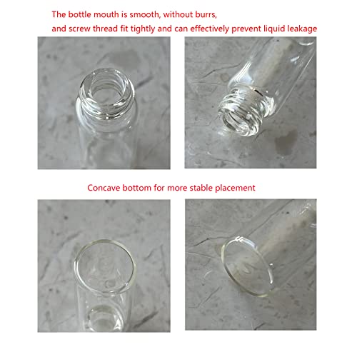 12PCS 7ml Clear Glass Small Vials with Screw Caps & Plastic Stoppers - size: 7ml