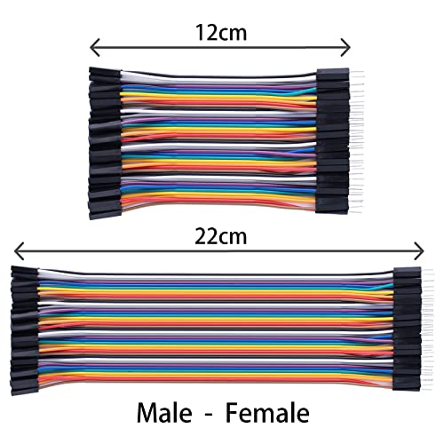 Aypzuke 10cm 240pcs Breadboard Jumper Wires Cable Kit Male to Female, Male to Male, Female to Female Compatible for Arduino Projects and Raspberry Pi - size: 10cm
