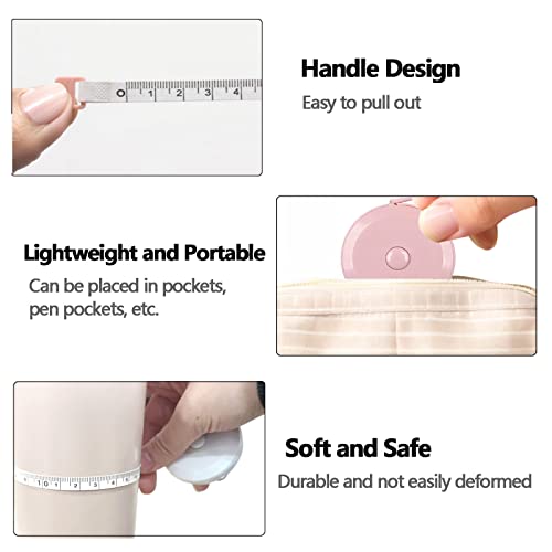 3 Pack Tape Measures Retractable Measuring Tape for Body, 60-Inch 1.5 Meter Dual Sided Flexible Ruler for Medical Craft Fabric Cloth Sewing Tailor Weight Loss Body Measuring Tape (Blue, Purple, Pink) - color: Blue,Pink,Purple