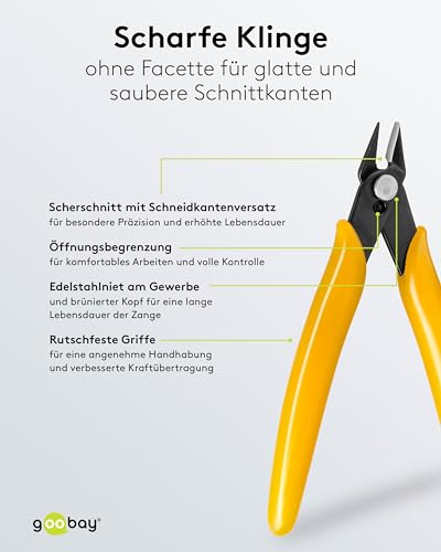 goobay 74095 Tweezers Set of 6 + Precision Side Cutters/Tweezers and Pliers as Watch Tool, Model Making Tool and Small Repairs/Small Tool Set/Preparation Cutlery/Stainless Steel