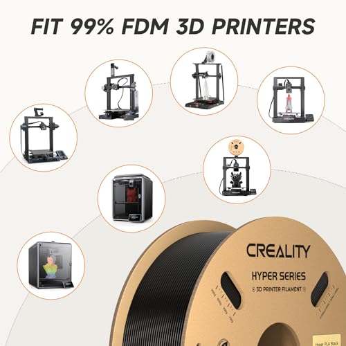 Official CREALITY Hyper PLA Filament 1.75mm Black 2KG, 30-600mm/s High Speed PLA 3D Printer Filament, 2 Pack 1kg Spool(2.2lbs) PLA, Dimensional Accuracy +/-0.02mm, Fit Most FDM 3D Printer - color: Black & Black
