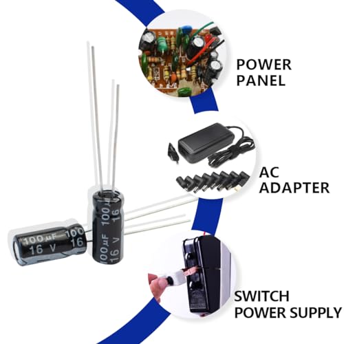 50 Pcs Electrolytic Capacitor 100uF 16V Aluminum Radial Electrolytic Capacitors - style: 16V 100uF