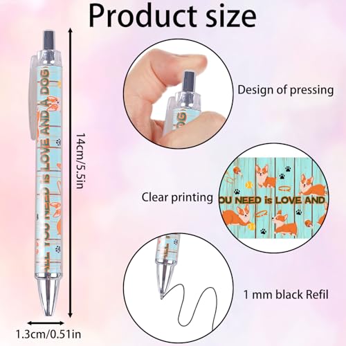 Idealmuzik Dog Pens for Dog Lovers – Cute Ballpoint Pen Set for Kids, Teens, and Adults – Fun Stationery Gift for Journaling, Writing, or School – Thanksgiving Christmas New Year Gifts, 8 Pack - color: Dog