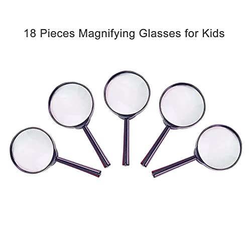 Magnifying Glass for Kids, 18 Pack Plastic Magnifier Hand Lens