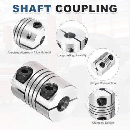 MECCANIXITY 2 Pcs 3.17 to 6mm Flexible Shaft Coupling 20mm L 15mm Dia - size: 3.17 to 6mm