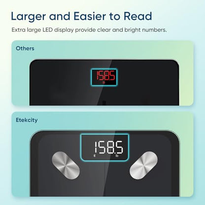 Etekcity Smart Scale for Body Weight, Body Fat and BMI, FSA Eligible - color: Black, size: 11 x 11 inches