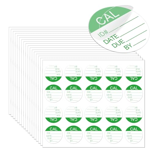 175 Pcs Self Laminating Calibration Labels, Round, Green - color: Green