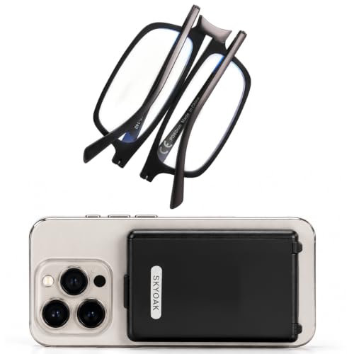 SKYOAK Evolved Folding Reading Glasses for Women Men 2.5 BLACK - color: Full Size-black