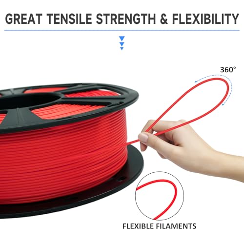 GIANTARM PLA 3D Printer Filament 1.75mm,Red 1kg - color: Red, size: 1kg