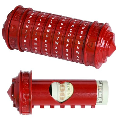 Cryptex Da Vinci Code Cryptex Lock Puzzle Boxes with Hidden Compartments - color: Red