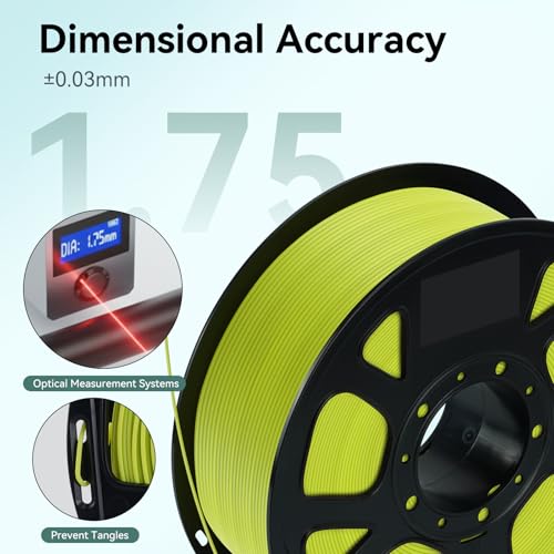 Kingroon PLA Filament 1.75mm 1kg, Bright Apple Green, ±0.02mm Dimensional Accuracy, Clog-Free & Tangle-Free, Fit Most FDM 3D Printers - color: 1kg Bright Apple Green