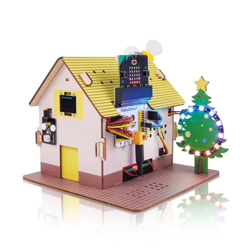 microbit Smart Home for microbit V1 and V2,STEM Education DIY Coding Kit with Online Tutorial,Programming Electronics Kit for Adults(Without Micro:bit and AAA Battery)