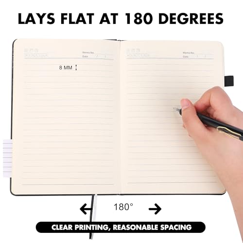 Aodaer 30 Set Lined Notebook Journals with Pens A5 Notebooks 100 GSM College Ruled Hardcover Notebook PU Leather Notepad with Pen Holder for Office School, 5.7 x 8.3 Inches, Black - color: Black