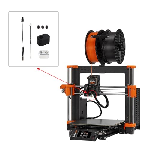 MK4 Heating Block Kit,3D Printer Xirbbo Hotend 24V 40W Heating Cartridge, Heating Block and Silicone Sleeve Accessories for Prusa i3 MK4 3D Printer Thermistors Heater Element with Silicone Socks 2pcs