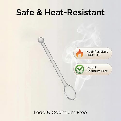 4 Pcs Clear Glass Teaspoons Set Long Handle Stirrers