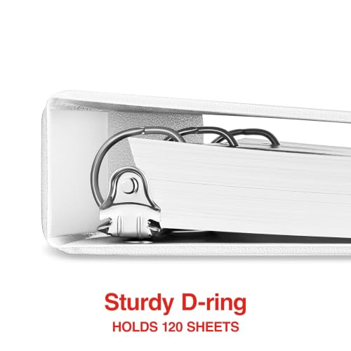 Staples 1" 3-Ring View Binder, D-Ring, White, 4/Pack - color: White, size: 1-Inch, style: 4 Pack