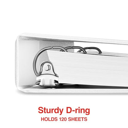 Staples 1" 3-Ring View Binder, D-Ring, White, 4/Pack - color: White, size: 1-Inch, style: 4 Pack