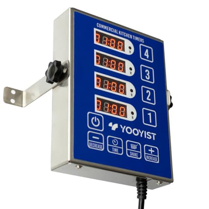Commercial Kitchen Timer 4 Channel Digital Loud Alarm Cook Timer - color: Blue