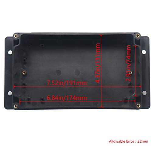 Project Box ABS Black Electrical Boxes IP65 Outdoor Waterproof Box Electronic Junction Box Fixed Ear Power Enclosure with Cable Glands for DIY Project 7.87 x 4.72 x 2.95 inch (200x120x75mm) - size: 7.87"x4.72"x2.95"