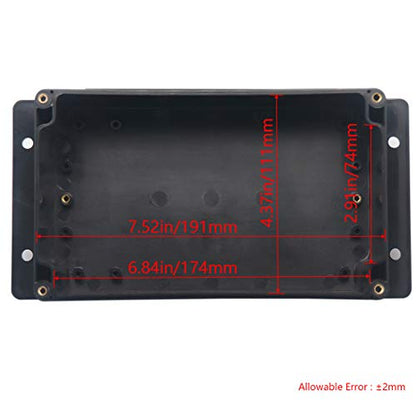 Project Box ABS Black Electrical Boxes IP65 Outdoor Waterproof Box Electronic Junction Box Fixed Ear Power Enclosure with Cable Glands for DIY Project 7.87 x 4.72 x 2.95 inch (200x120x75mm) - size: 7.87"x4.72"x2.95"