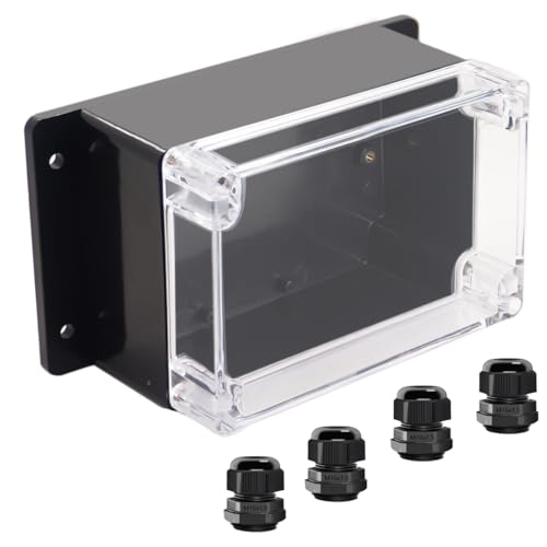 Junction Box IP65 Waterproof ABS Plastic Electrical Project Case Power Junction Boxes, Clear Cover Project Box with Fixed Ear 6.3x4.33x3.54 inch (160 x 110 x90 mm) - color: Clear, size: 6.30"x4.33"x3.54"