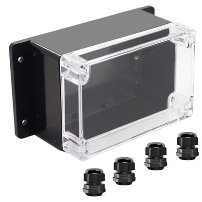 Junction Box IP65 Waterproof ABS Plastic Electrical Project Case Power Junction Boxes, Clear Cover Project Box with Fixed Ear 6.3x4.33x3.54 inch (160 x 110 x90 mm) - color: Clear, size: 6.30"x4.33"x3.54"
