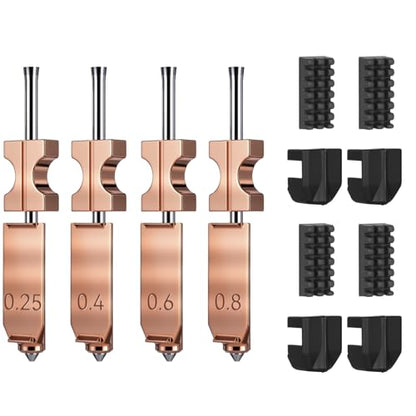 4PCS AD5X Quick-Swap Copper Alloy Hardened Steel Nozzle-0.25/0.4/0.6/0.8mm - color: 4PCS 0.25mm+0.4mm+0.6mm+0.8mm
