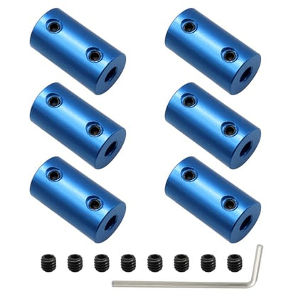 6pcs 5mm to 5mm Bore Rigid Shaft Coupler, Blue - size: 5mm to 5mm
