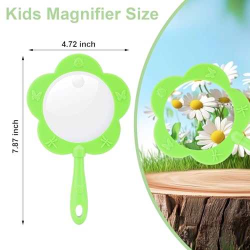 Kids Flower Magnifying Glass Handheld Magnifier for Outdoor Exploration
