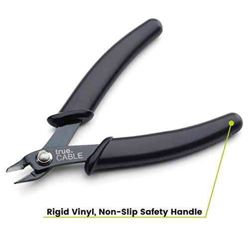 trueCABLE Precision Sharp Flush Cutter, 1 Pack, Wire Cutting Pliers for Ethernet Cable Preparation, Electronics, Jewelry & Crafts, Hardened Carbon Steel with Non-Slip Handle, Cut Wire Up To 16 AWG - style: 1 Pack