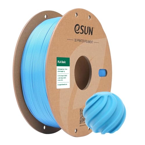 eSUN PLA Basic Filament 1.75mm Light Blue, 1KG Spool (2.2 LBS) - color: 1.light Blue, size: 1KG
