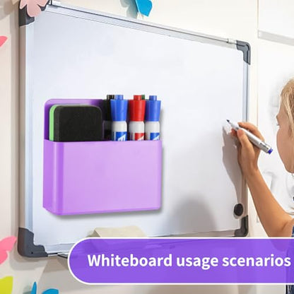 Camelmother 2Pcs Magnetic Dry Erase Marker Holder For Whiteboard Fridge - color: Purple