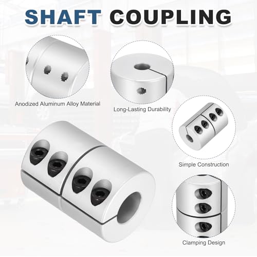 MECCANIXITY 2 Pcs 12 to 14mm Shaft Coupling 45mm Length 32 Diameter Clamp Shaft Coupler Aluminum Alloy Joint Connector Stepper Motor Coupler for 3D Printer CNC Machine DIY Encoder - size: 12 to 14mm