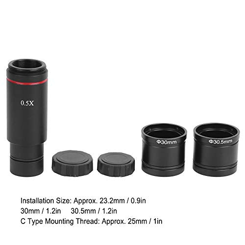 Garosa Microscope Adapter 0.5X C Mount Lens Adapter Microscope Camera Adapter 0.5X Times C Mount Compatible with CCD Interface Shrink Lens Microscope Lenses