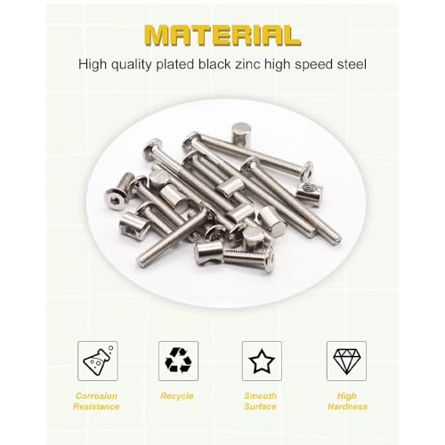 40pcs Baby Bed Crib Screws Hardware Replacement Kit- M6x40mm/ 50mm/ 60mm/ 70mm/ 80mm Hex Drive Socket Cap Screws Barrel Nuts Assortment Kit for Beds Headboards Chairs Furniture. - size: 40pcs