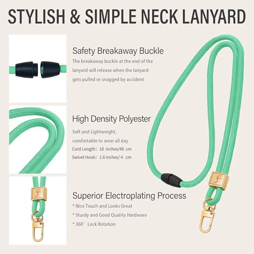 Fishent Lanyard, Cute Neck Lanyards for Keys ID Badges Holder, Keychain Key Teacher Lanyard with Safety Breakaway Buckle for Women Men, Lake Blue - color: Lake Blue