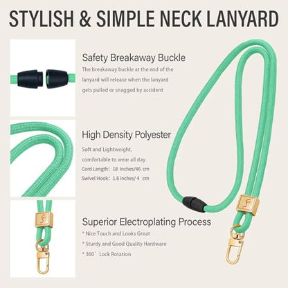 Fishent Lanyard, Cute Neck Lanyards for Keys ID Badges Holder, Keychain Key Teacher Lanyard with Safety Breakaway Buckle for Women Men, Lake Blue - color: Lake Blue