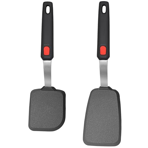 2 Pack Silicone Spatula Turner, 600°F Heat Resistant Kitchen Spatula Set for Nonstick Cookware, Cooking Utensil Set for Egg Pancake Flipper/Heat Resistant Silicone Grip - size: 2 Pack