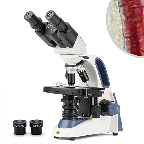 SWIFT SW380B 40X-2500X Magnification, Siedentopf Head, Research-Grade Binocular Compound Lab Microscope with Wide-Field 10X and 25X Eyepieces, Mechanical Stage, Ultra-Precise Focusing - style: SW380B