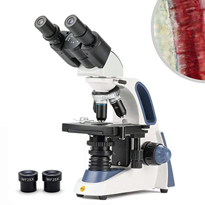 SWIFT SW380B 40X-2500X Magnification, Siedentopf Head, Research-Grade Binocular Compound Lab Microscope with Wide-Field 10X and 25X Eyepieces, Mechanical Stage, Ultra-Precise Focusing - style: SW380B