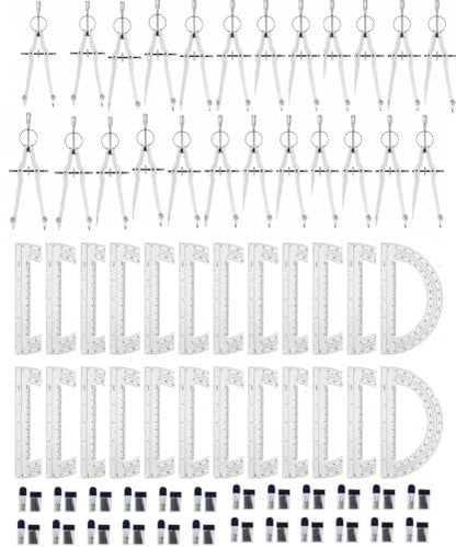 Mr. Pen- Bulk Compass and Protractor Set, 24 Set, Metal Math Compass - size: 24 Sets