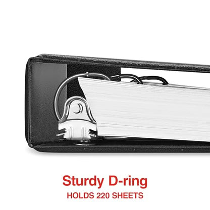 Staples Standard 1-Inch D-Ring View Binder, Black, 220 Sheets - color: Black, size: 1-Inch, style: 1 Pack