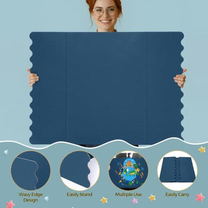 Mooliwe 24" X 16" 4 Pack Scalloped Trifold Poster Board, Boho - color: Boho, size: 24" X 16"
