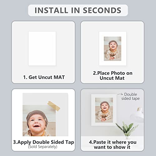 Somime 10 Pack Backing Boards, 12x12 Acid-Free Uncut White Mat Boards - size: 12X12